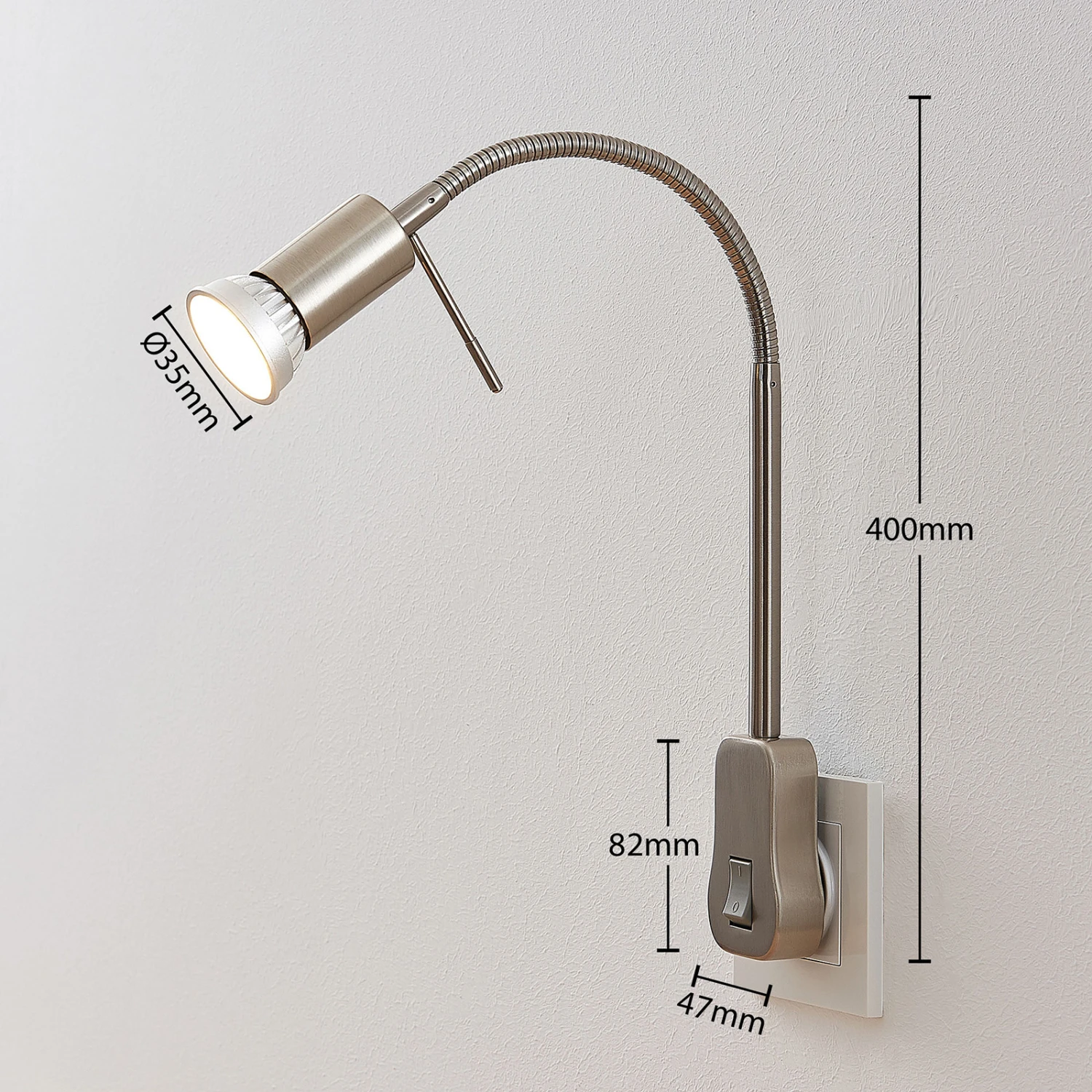 Lindby Ahoja Steckdosenleuchte, Flexarm, Schalter 4 Lindby Ahoja Steckdosenleuchte, Flexarm, Schalter – Bild 4