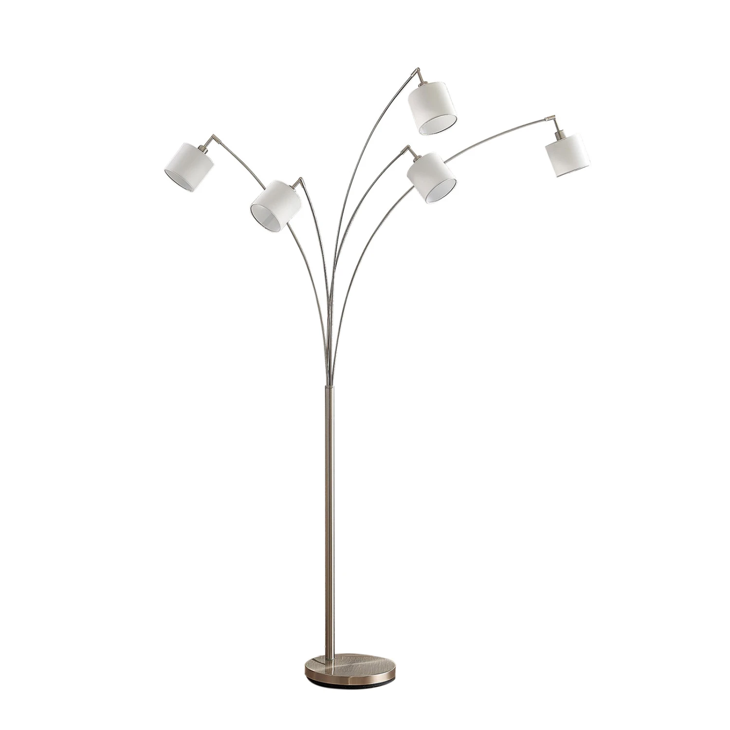 Lindby Stannis Bogenleuchte, Textil, Fünfflammig 3 Lindby Stannis Bogenleuchte, Textil, Fünfflammig – Bild 3