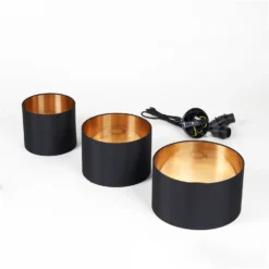 Lindby Vironi Hängelampe, 3-fl., Schwarz, Gold -Heimbeleuchtung 8032509 8