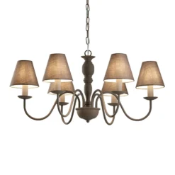 Kronleuchter Fatima, Grau, Sechsflammig