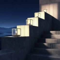 Lucande Eckige Sockellampe Annalea Mit Glasscheiben -Heimbeleuchtung 9616113 8