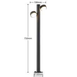 Lucande Kynlee LED-Pollerleuchte, 2-fl., 75 Cm -Heimbeleuchtung 9616238 4