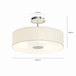 Deckenleuchte Josia Aus Stoff, Weiß -Heimbeleuchtung 9620048 6