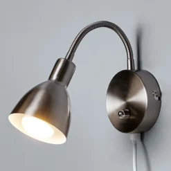 Lindby Amrei Wandlampe, Dimmbar, Nickel Matt