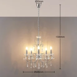 Lucande Kronleuchter Solveig Mit Kristallen, 5-fl., Chrom -Heimbeleuchtung 9624024 3