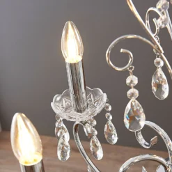 Lucande Kronleuchter Solveig Mit Kristallen, 5-fl., Chrom -Heimbeleuchtung 9624024 7