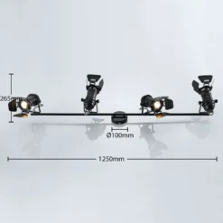 Deckenstrahler Tilen, 4-flammig Scheinwerfer-Look -Heimbeleuchtung 9624402 4
