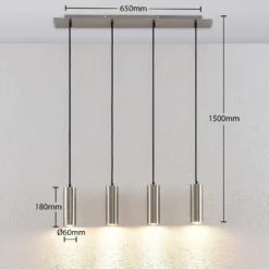 Lindby Joffrey Hängeleuchte, Vierflammig, Nickel 12 Lindby Joffrey Hängeleuchte, Vierflammig, Nickel -Heimbeleuchtung 9624839 3