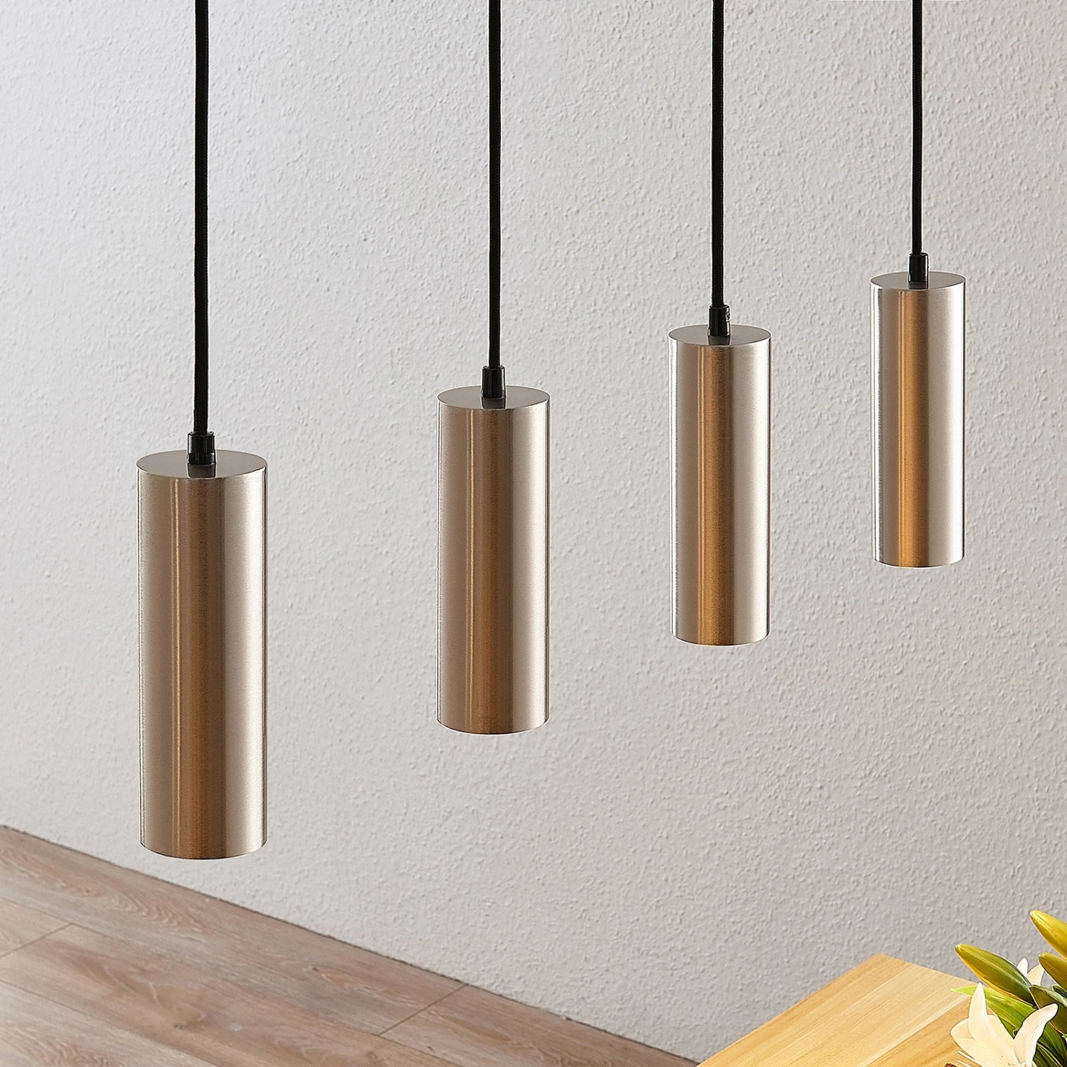 Lindby Joffrey Hängeleuchte, Vierflammig, Nickel 6 Lindby Joffrey Hängeleuchte, Vierflammig, Nickel – Bild 6