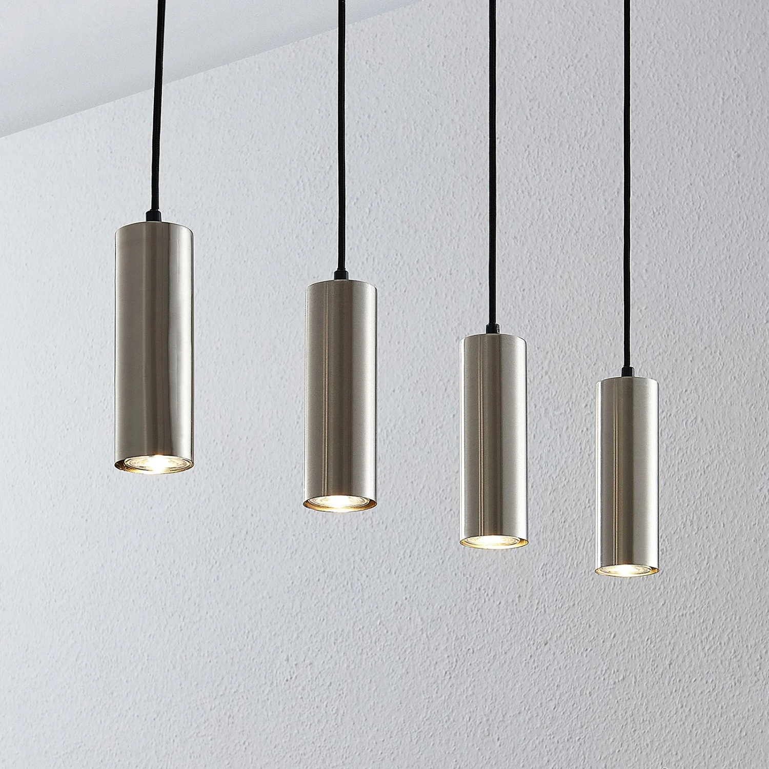 Lindby Joffrey Hängeleuchte, Vierflammig, Nickel 7 Lindby Joffrey Hängeleuchte, Vierflammig, Nickel – Bild 7