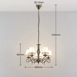 Lindby Finnick Kronleuchter, 5-flammig, Altmessing -Heimbeleuchtung 9624888 2