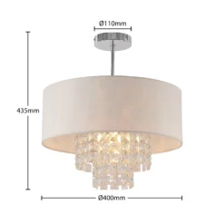 Lindby Estera Deckenleuchte Mit Behang, Weiß -Heimbeleuchtung 9626840 3