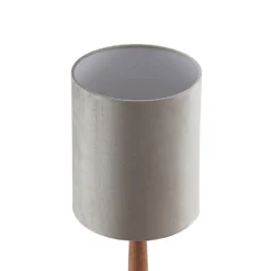 Lucande Heily Tischleuchte, Holz, Rund 30 Cm, Grau -Heimbeleuchtung 9627519 6