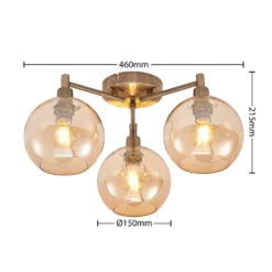Lindby Jemissa Deckenlampe, 3-flammig, Amber -Heimbeleuchtung 9628195 3
