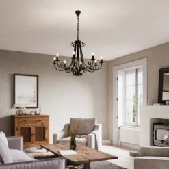 Lindby Scaleria Kronleuchter, 8-flammig, Braun -Heimbeleuchtung 9639191 1