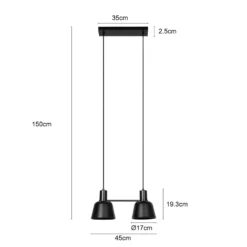 Lucande Servan Hängeleuchte, Schwarz, Zweiflammig 11 Lucande Servan Hängeleuchte, Schwarz, Zweiflammig -Heimbeleuchtung 9639672 3