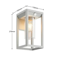 Lindby Estami Außenwandleuchte, Sensor, Silbergrau 15 Lindby Estami Außenwandleuchte, Sensor, Silbergrau -Heimbeleuchtung 9647108 6