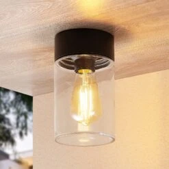 Arcchio Liljana Außendeckenleuchte, IP65, Schwarz