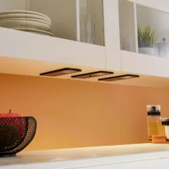 Prios Rixa LED-Unterbauleuchte, Schwarz, 3 Stück