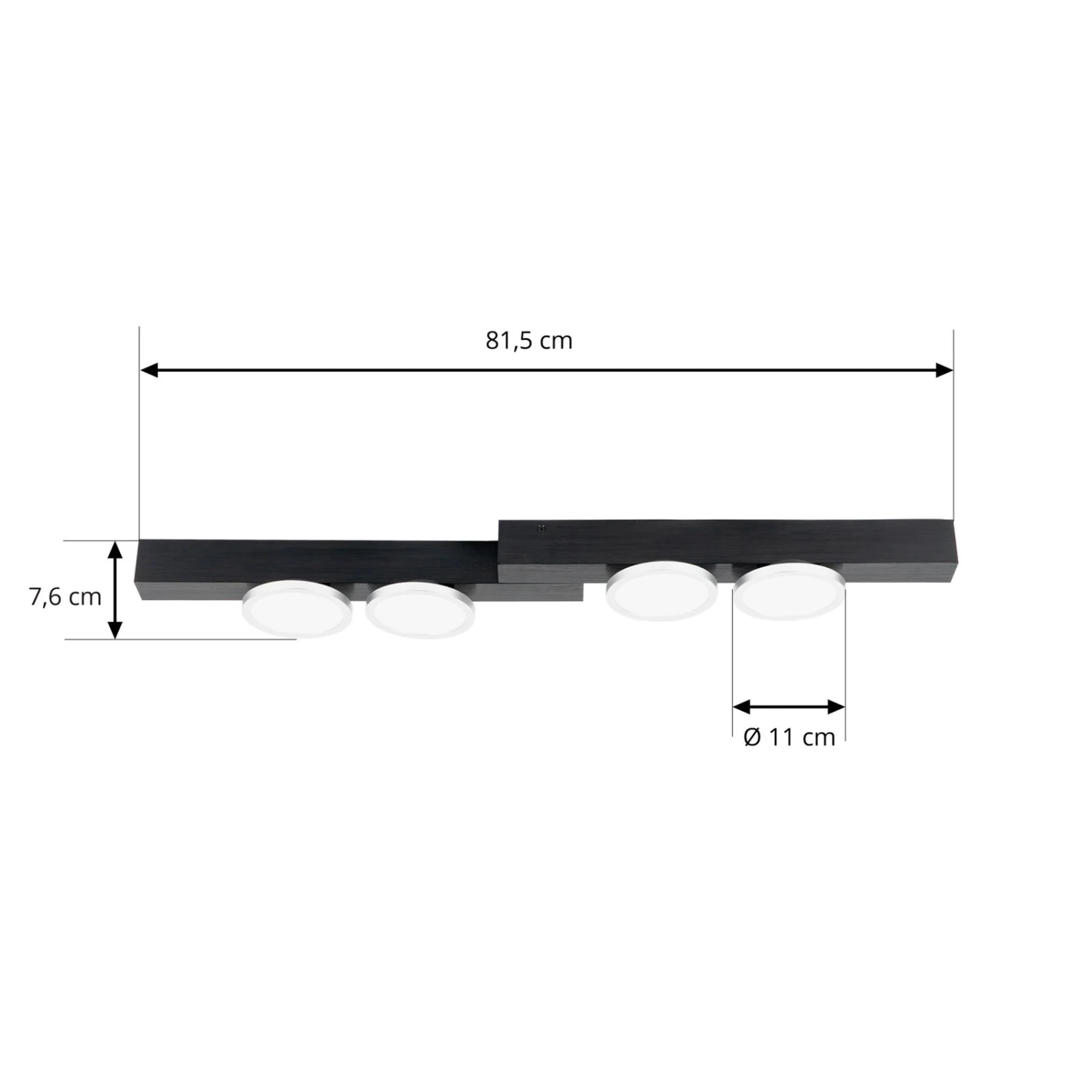 Lucande Kellino Deckenleuchte, 4-flammig, Schwarz 5 Lucande Kellino Deckenleuchte, 4-flammig, Schwarz – Bild 5