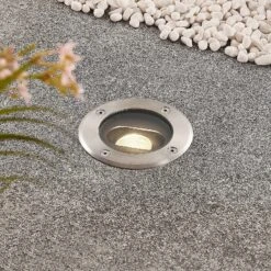 Lucande Runde LED-Bodeneinbauleuchte Doris, Edelstahl -Heimbeleuchtung 9969050 1